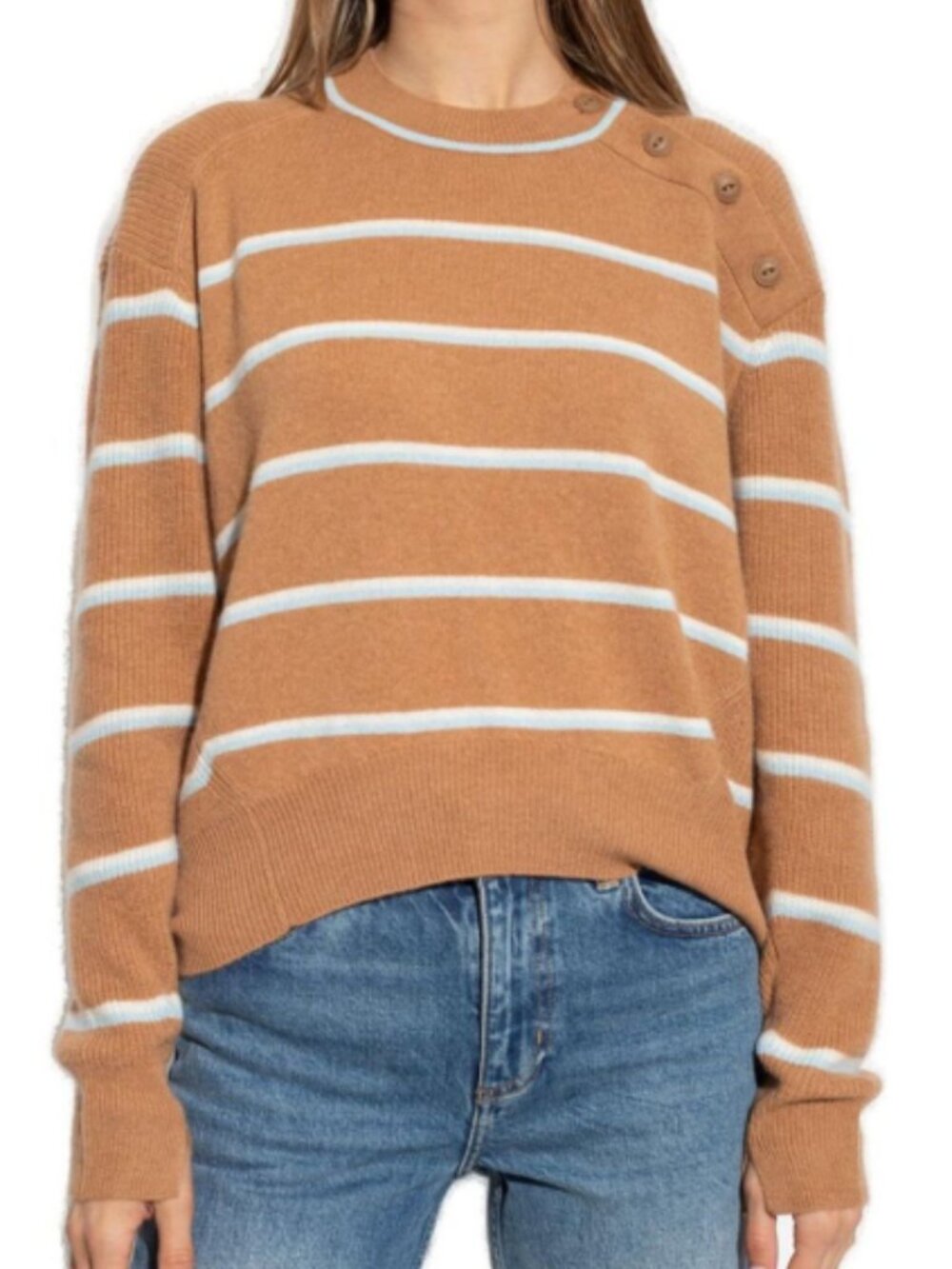 SONOMA BROWN AND WHITE STRIPE SWEATER SIZE XXL
